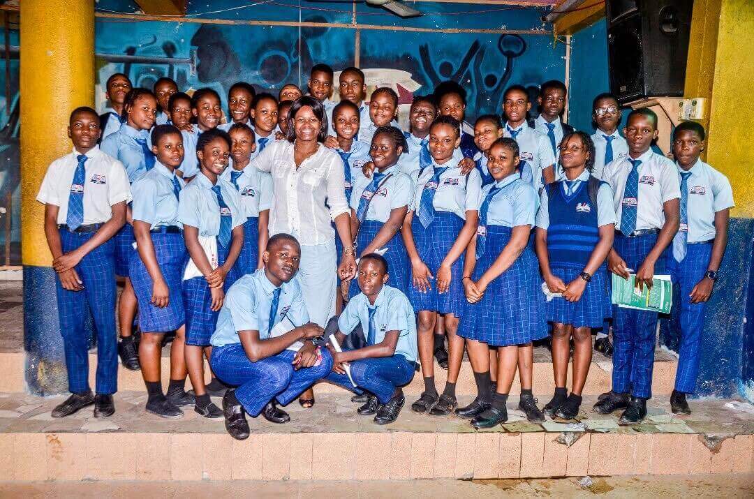 Photo with school children