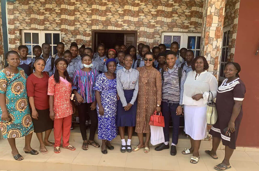 Photo with school children